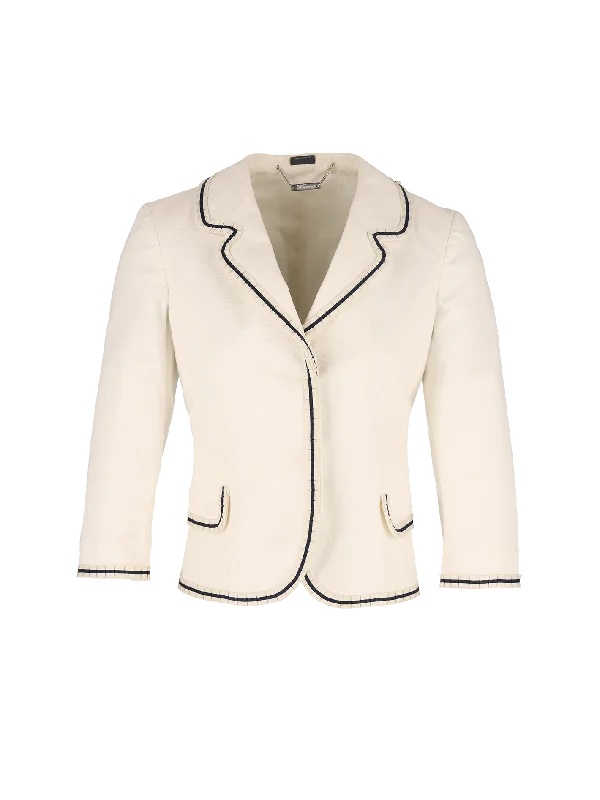 grosgrain ribbon-trim blazer