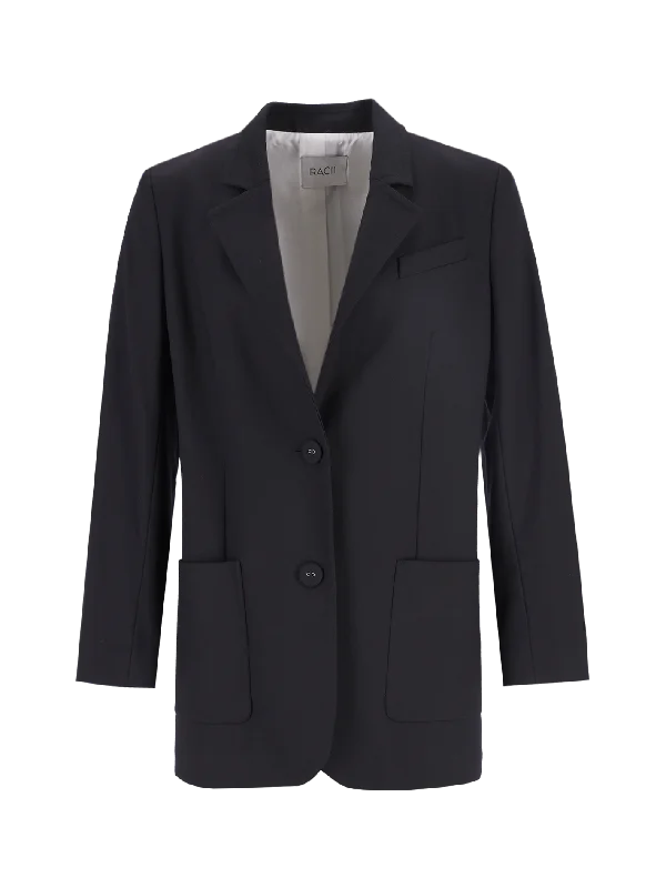 single-breasted longline wool blazer