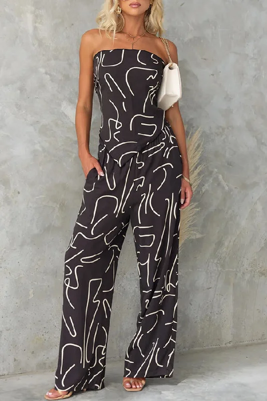 fun-printed-off-the-shoulder-top-and-elastic-waist-pocket-pants-set