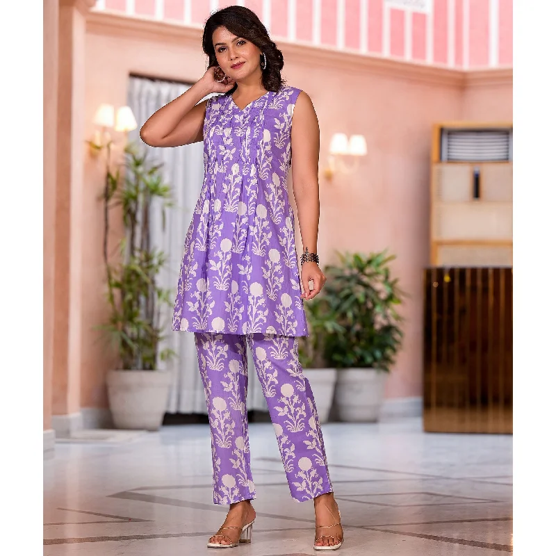 lavender-floral-printed-pure-cotton-a-line-co-ord-set