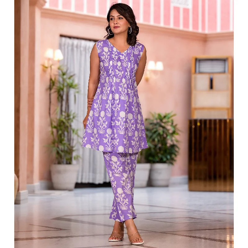 lavender-floral-printed-pure-cotton-a-line-co-ord-set