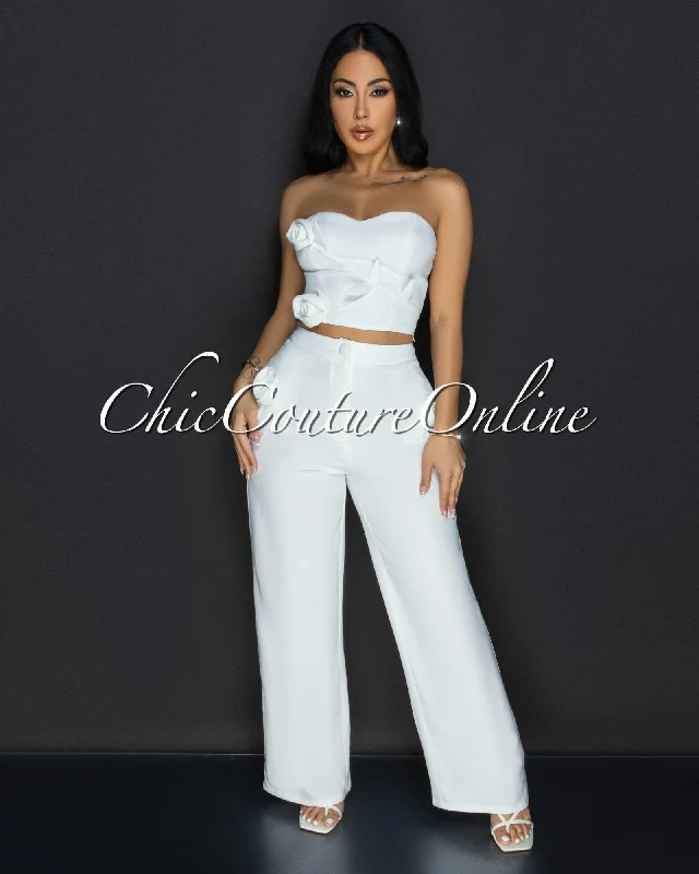 paolina-white-flower-accent-top-pants-set