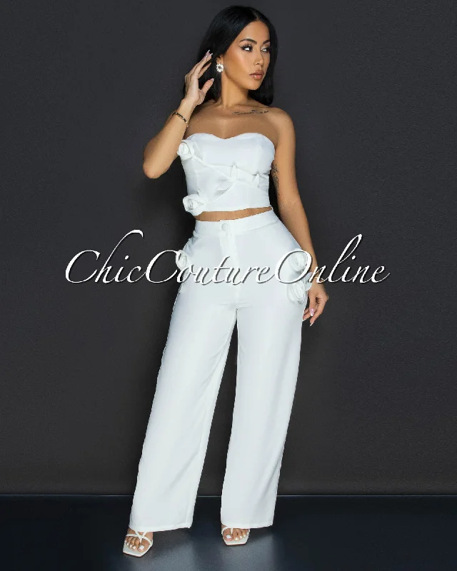 paolina-white-flower-accent-top-pants-set