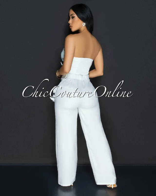 paolina-white-flower-accent-top-pants-set