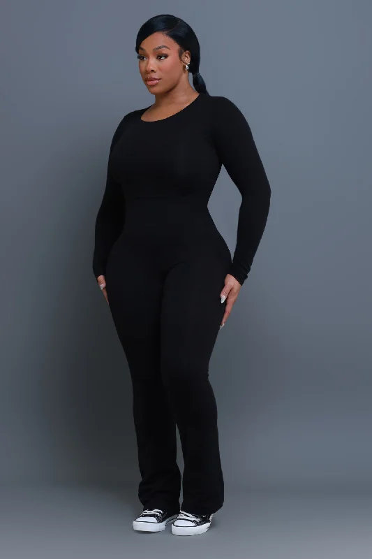 Skip The Line Flared Legging Set - Black