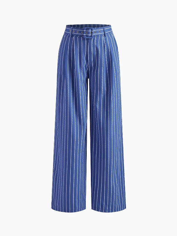 stripe-belted-sweetheart-pants-set