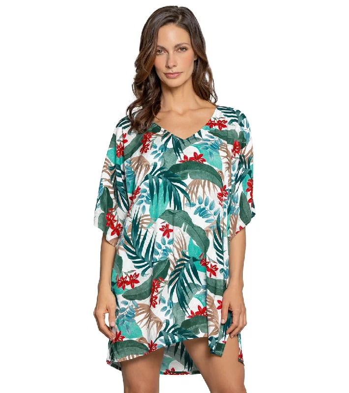 Jantzen Women's NeoTropics Celia Tunic Cover Up Seafoam Tides