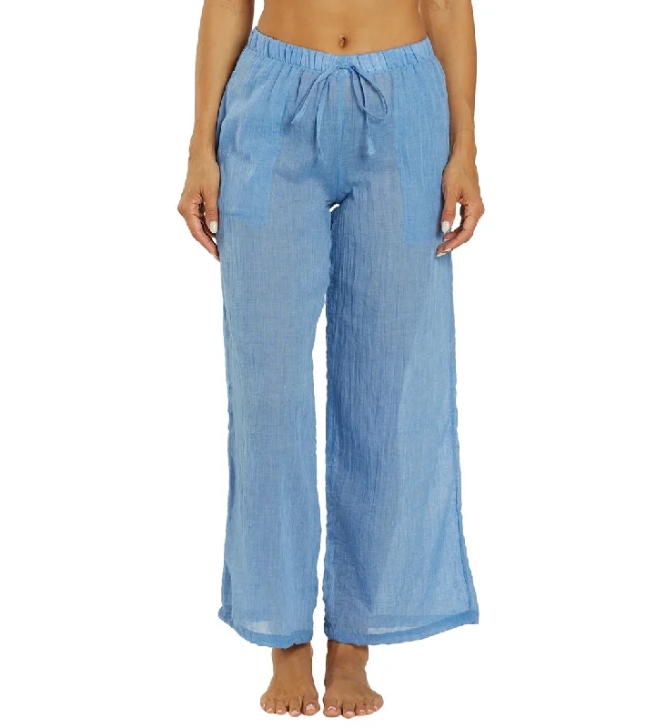 J.Valdi Women's Breeze Beach Cover Up Pant Chambray