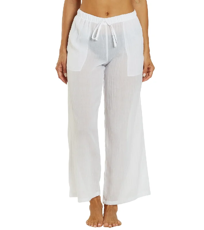 J.Valdi Women's Breeze Beach Cover Up Pant White