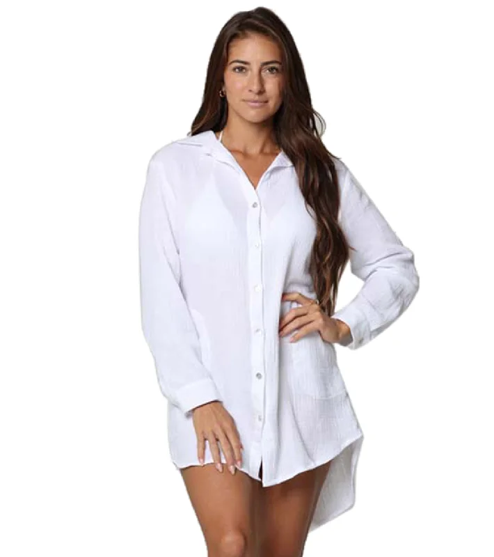 J.Valdi Women's Cozumel Big Shirt Cover Up Periwinkle