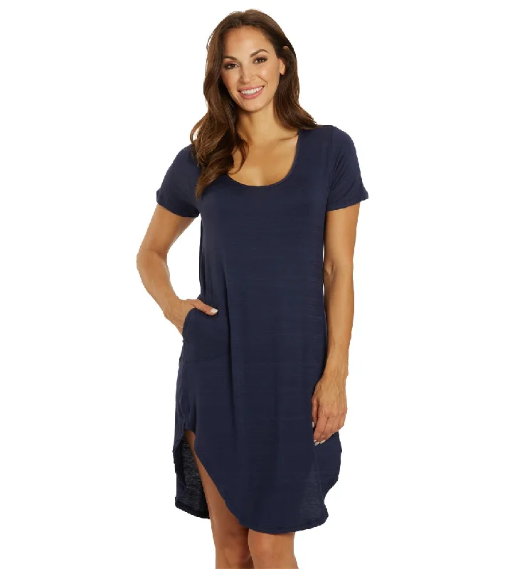 J.Valdi Women's Kira T Shirt Cover Up Dress Navy