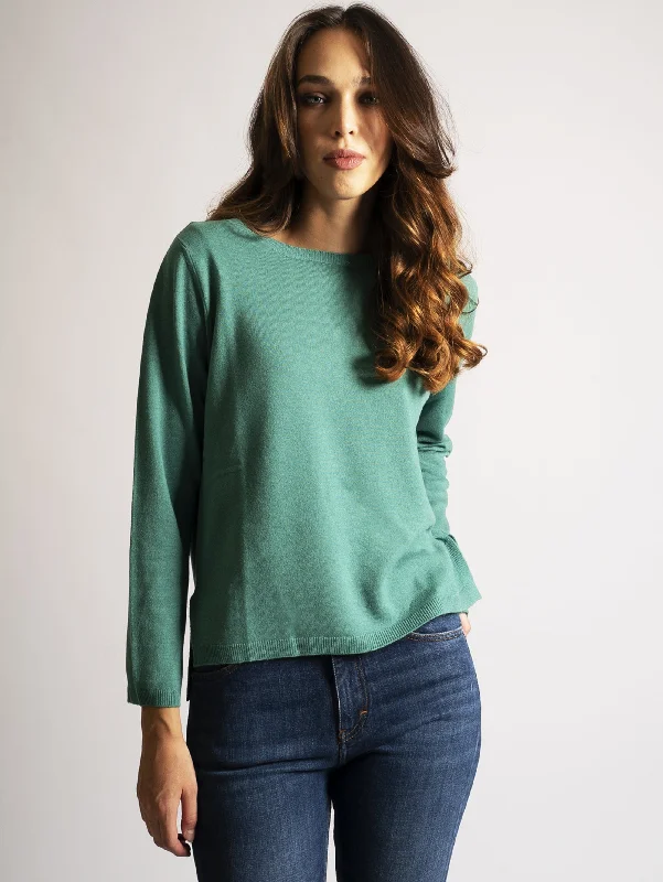 Maglia con Scollo a Barchetta Verde