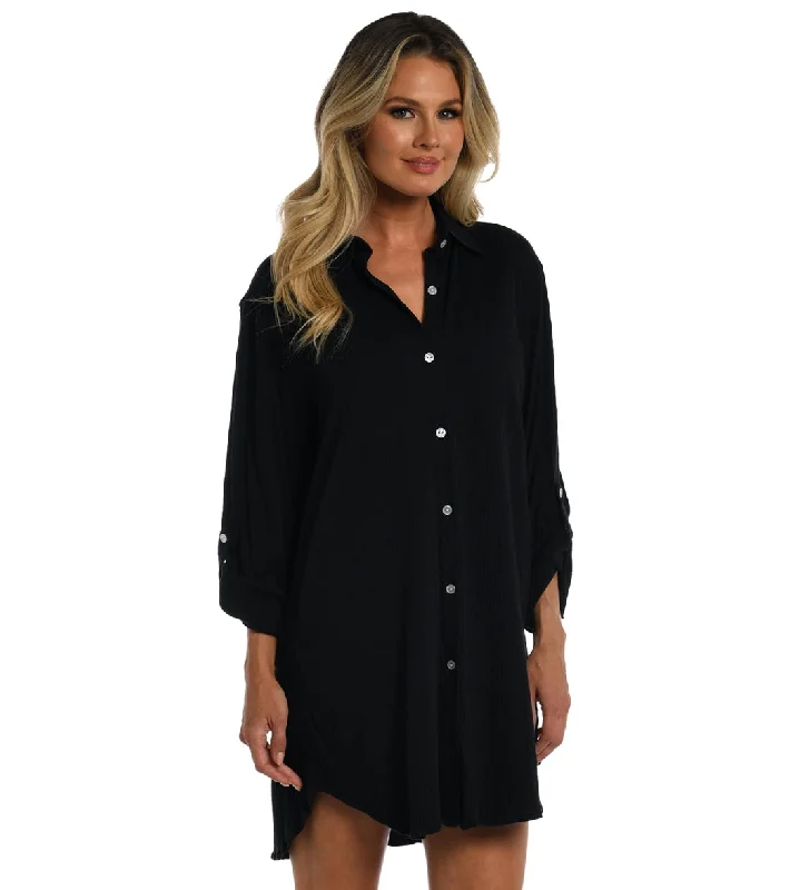 Maxine Women's Button Down Cover Up Resort Shirt