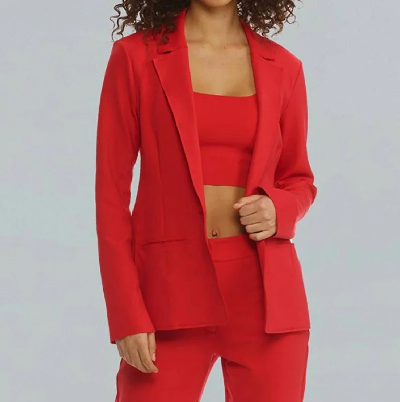 Neoprene Ceo Blazer In Red