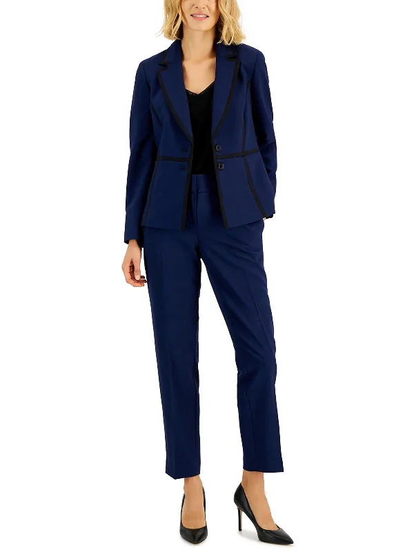 Petites Womens 2PC Crepe Pant Suit