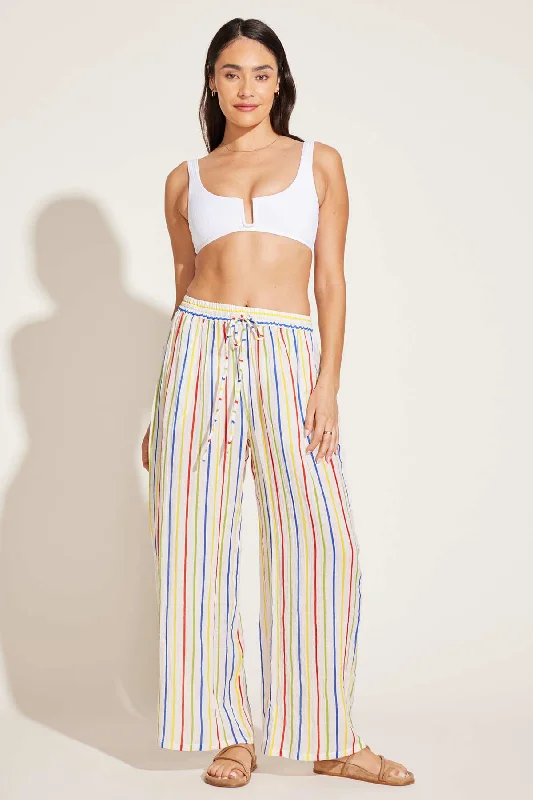 Costa Pant - Retro Stripe Crinkle Organic Cotton