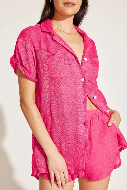 Playa Pocket Blouse - Zinnia EcoLinen