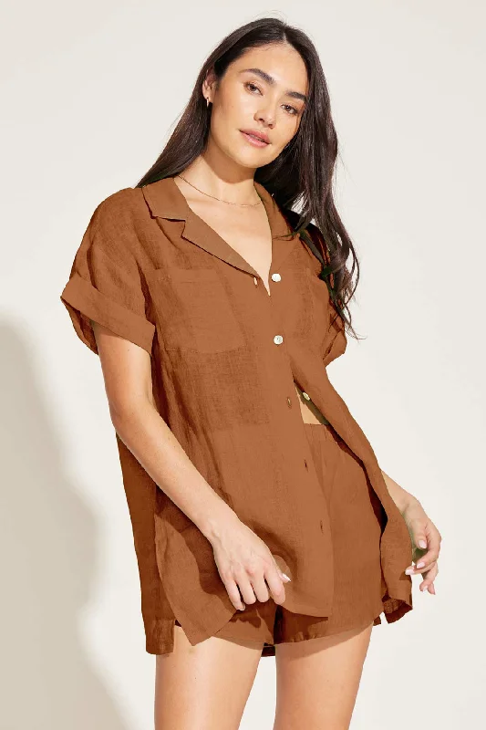 Tallows Linen Short - Cocoa Brown EcoLinen