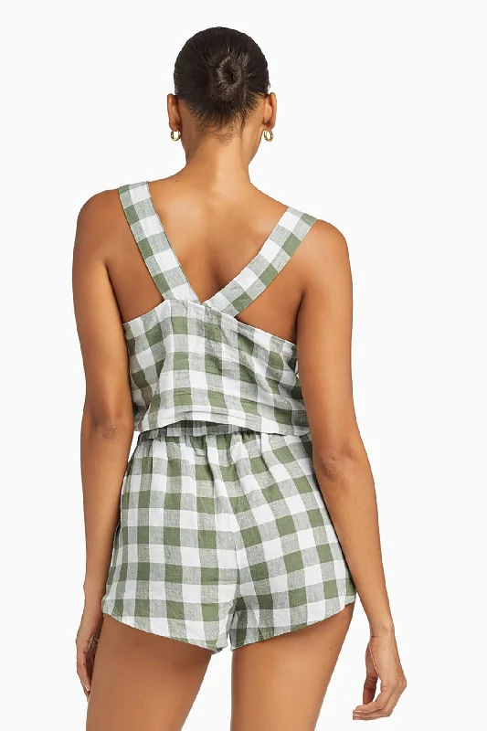 Tallows Linen Short - EcoLinen Agave Gingham