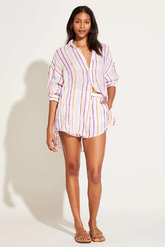 Tallows Linen Short - Sunny Stripe EcoLinen