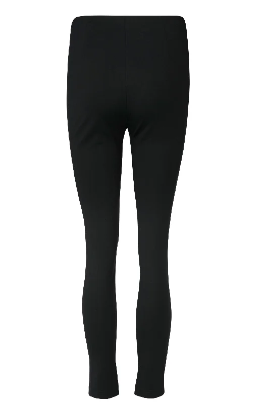 Black Vegan Leather Ponte Leggings