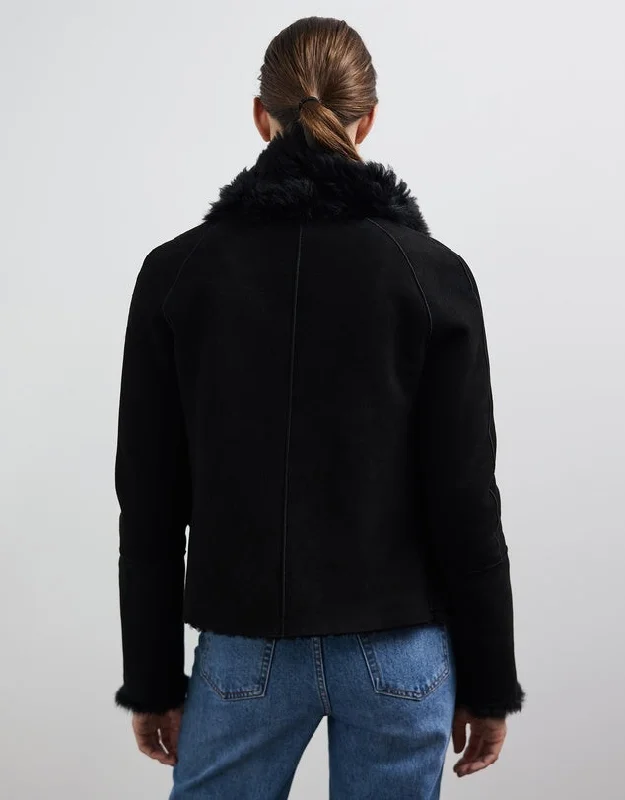 Spring Street Shearling Coat Black Shearling