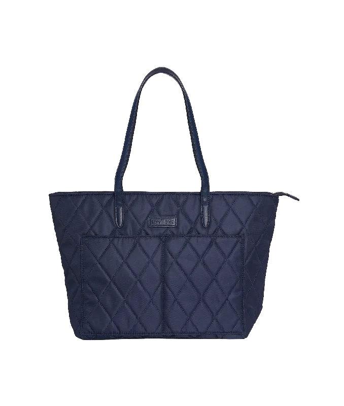 Quilted Tote Bag - Navy