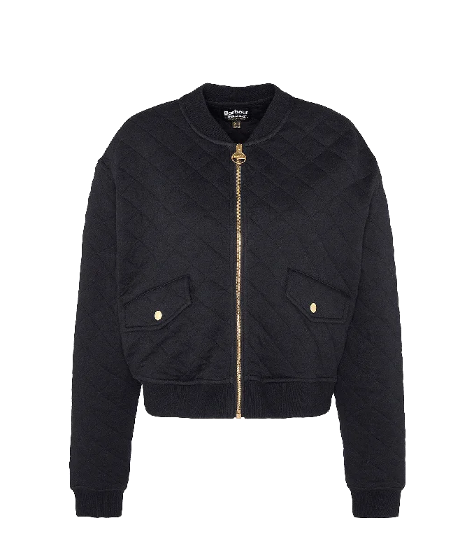 Alicia Quilted Bomber Jacket - Black