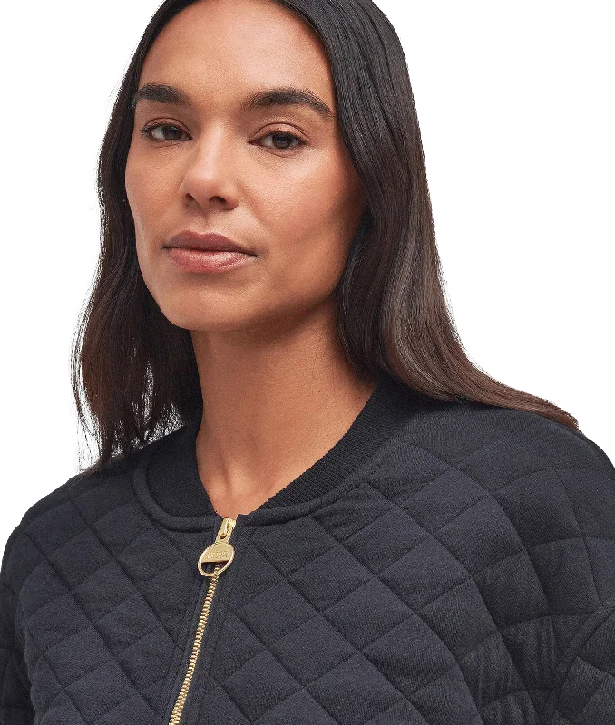 Alicia Quilted Bomber Jacket - Black