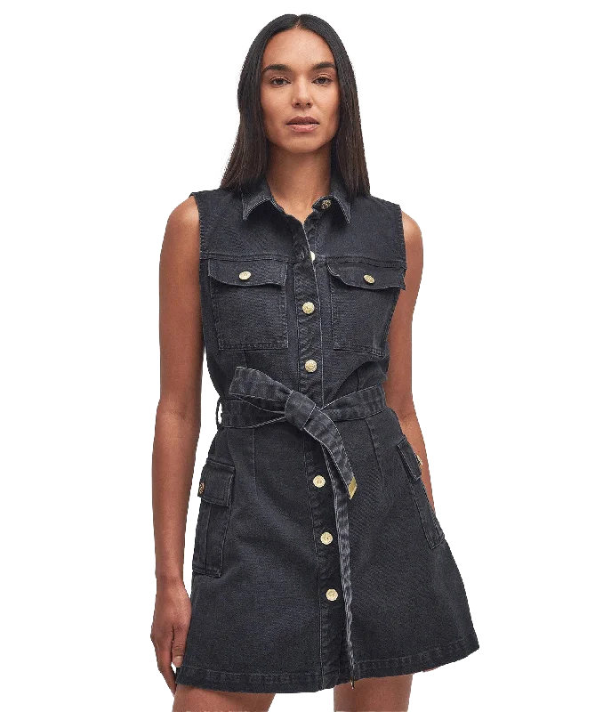 Tamsin Denim Mini Dress - Black