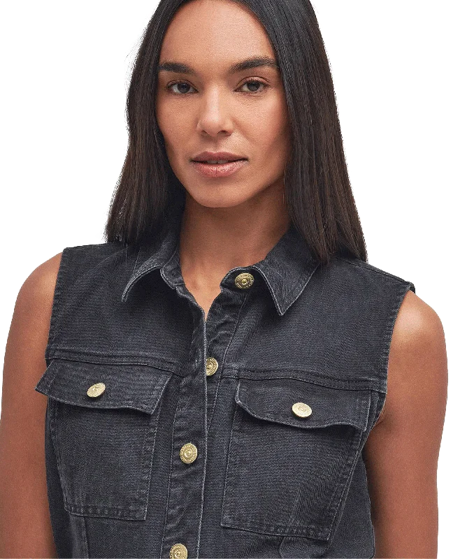 Tamsin Denim Mini Dress - Black