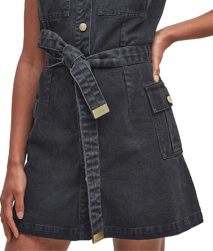 Tamsin Denim Mini Dress - Black