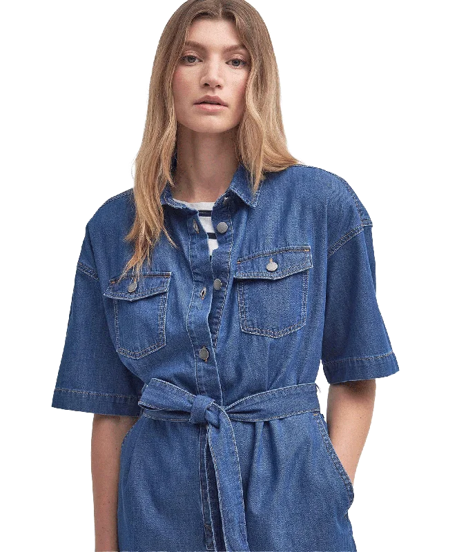 Evelyn Denim Playsuit - Blue