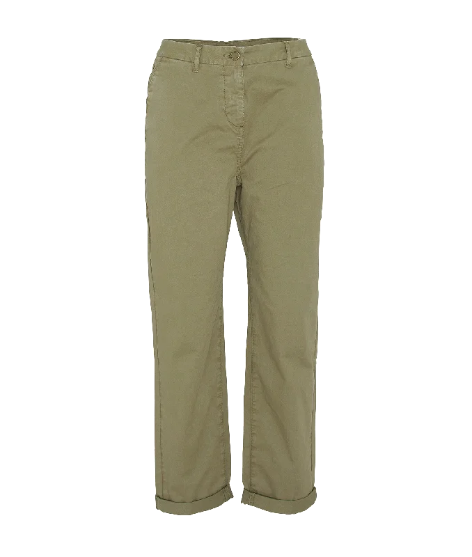 Cropped Chino Trousers - Green