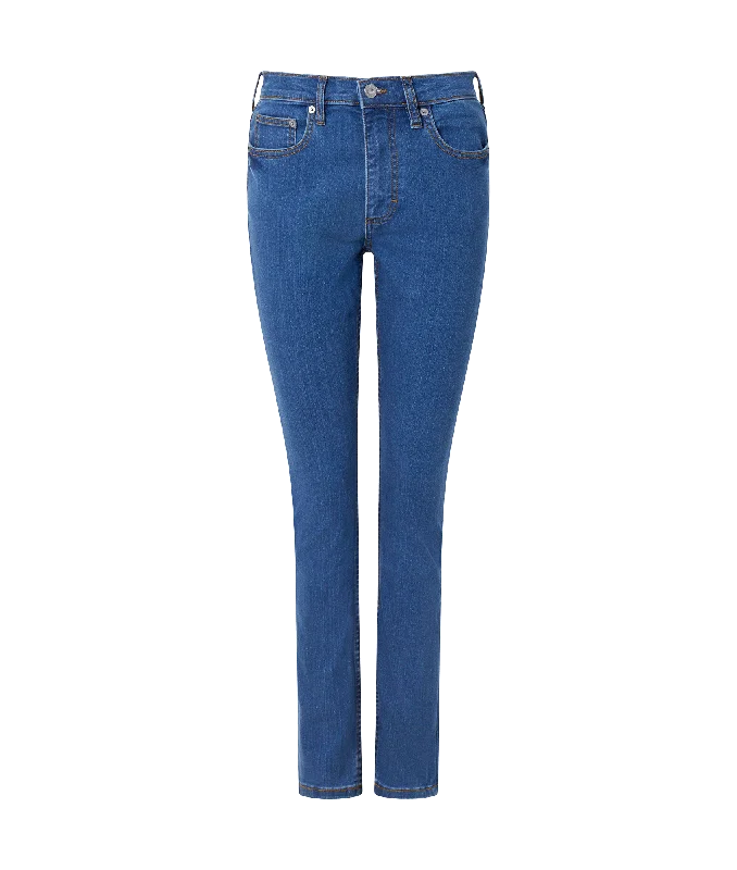 Soft Stretch Denim High Rise Skinny Jeans - Blue