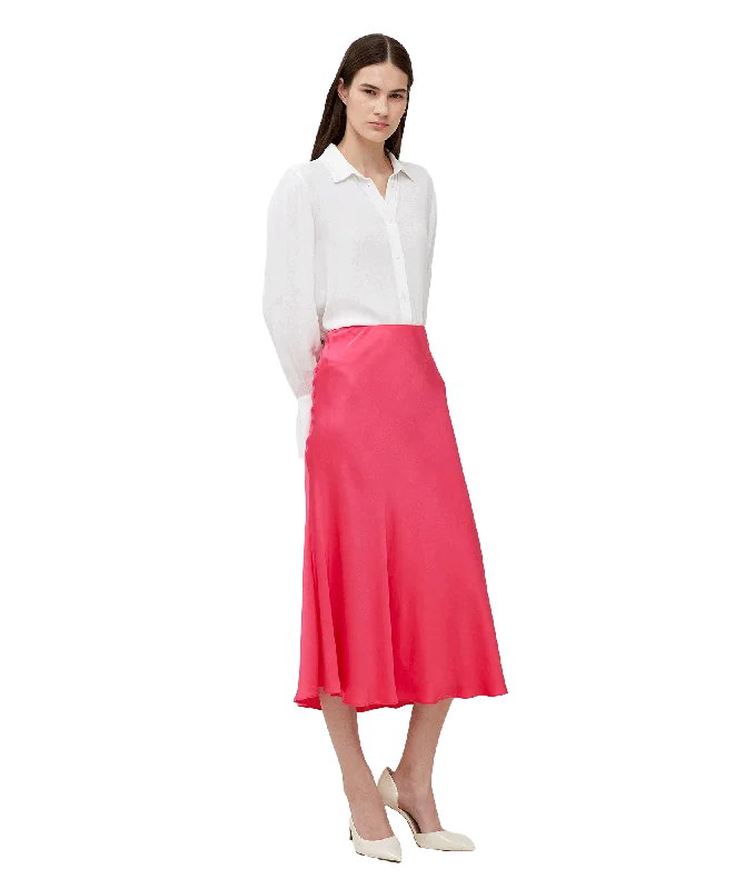 Ennis Eco Satin Midaxi Slip Skirt - Pink