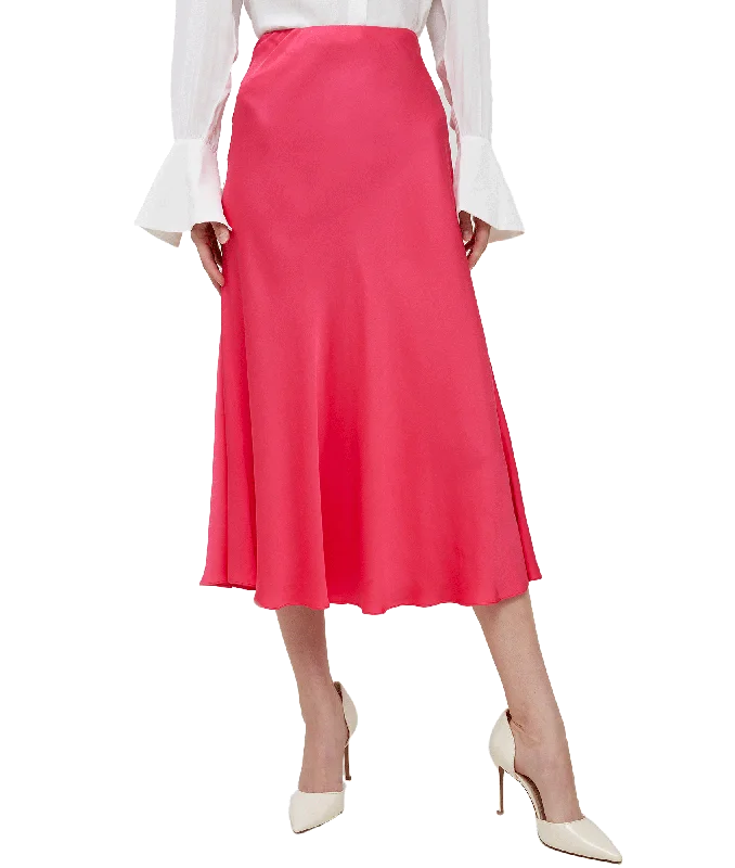 Ennis Eco Satin Midaxi Slip Skirt - Pink