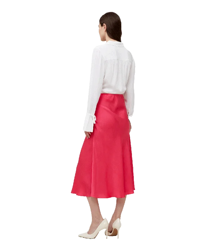 Ennis Eco Satin Midaxi Slip Skirt - Pink