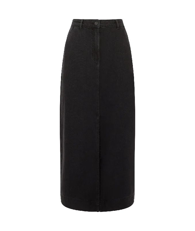 Denver Denim Midaxi Skirt - Black