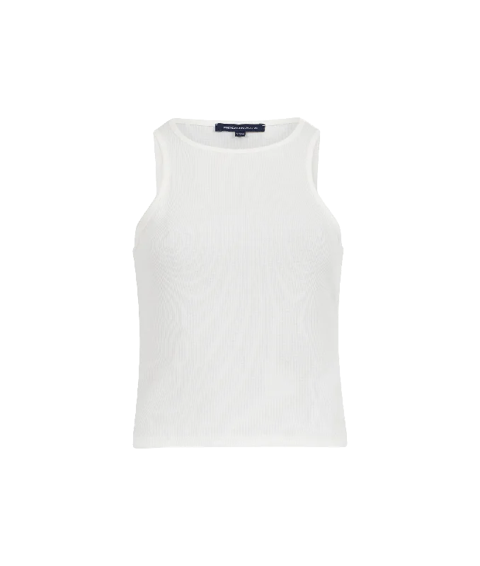 Rassia Sheryle Ribbed Tank Top - White