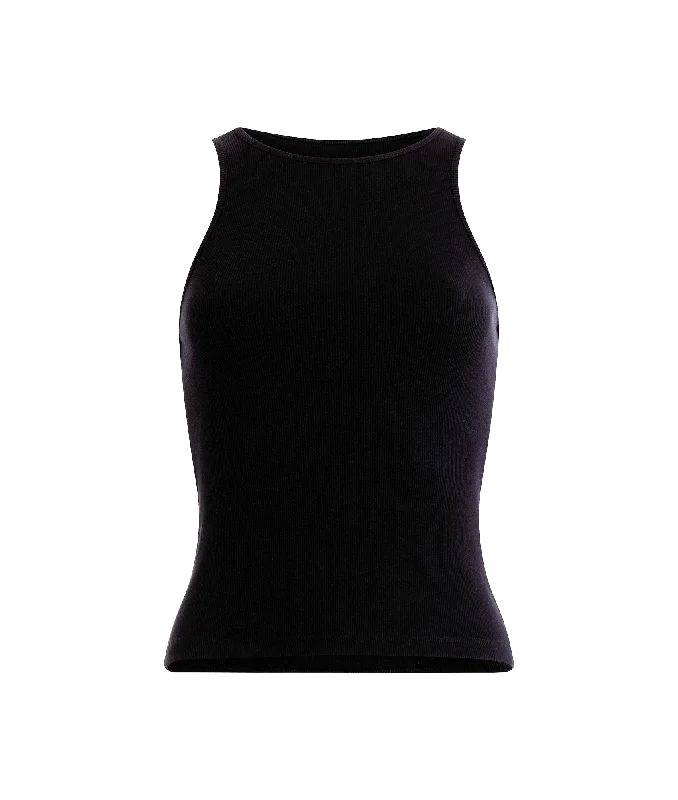 Rassia Sheryle Ribbed Tank Top - Black