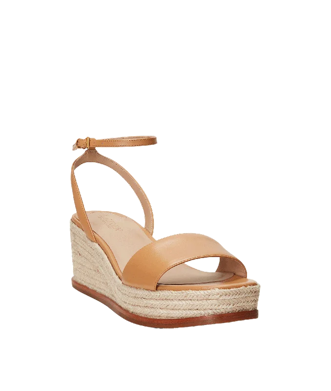 Leona Nappa Leather Espadrille - Brown