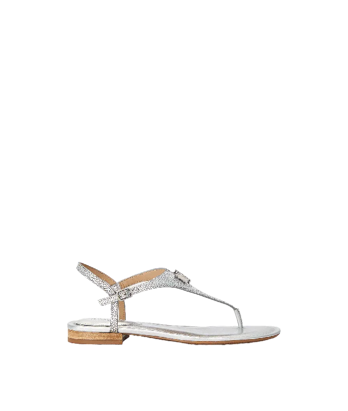 Ellington Lizard-embossed Sandal - Silver