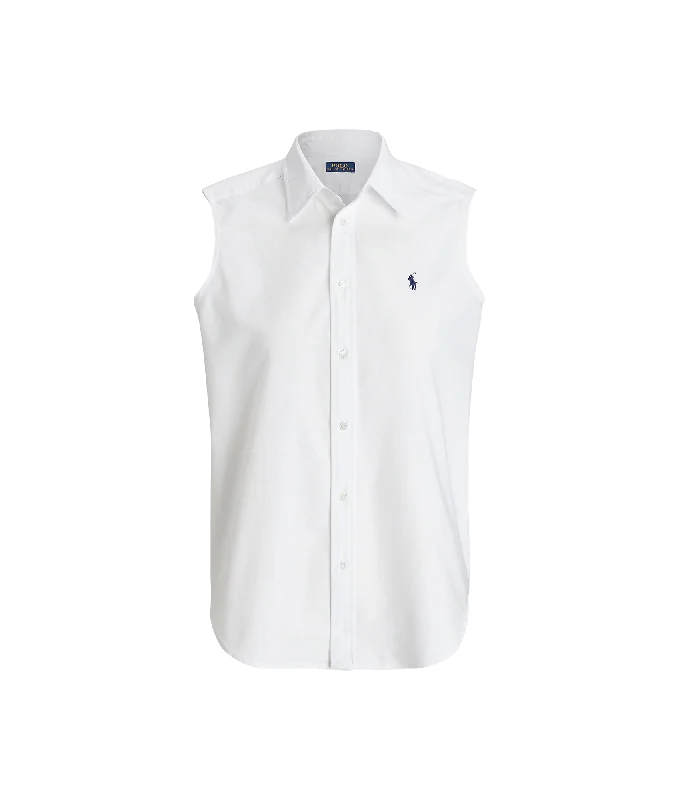 Oxford Sleeveless Shirt - White