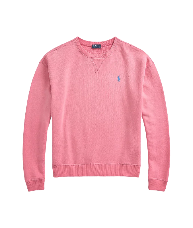 Lightweight Fleece Crewneck Pullover - Pink