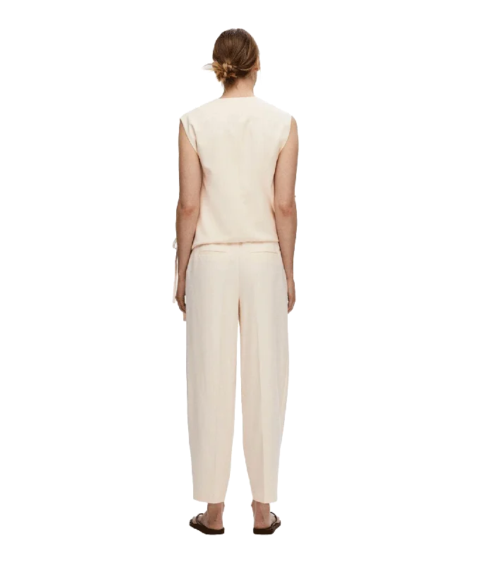 Barrel Fit Trousers - Cream