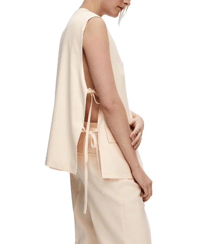 Long Oversized Waistcoat - Beige