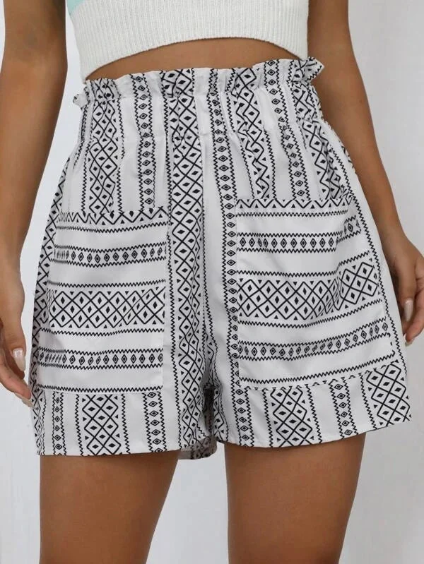 KittenAlarm - Paperbag Waist All Over Print Shorts