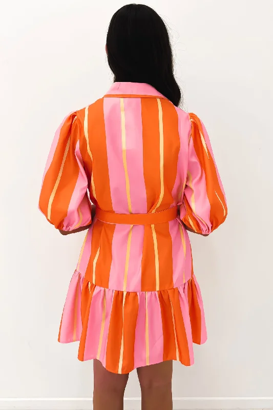 Ayden Mini Dress Sunset Stripe