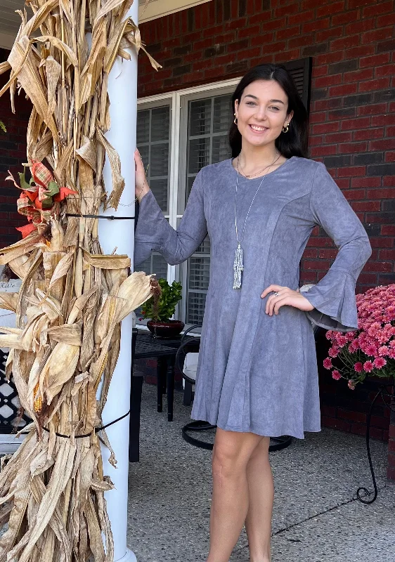 Get It Girl Gray Suede Dress